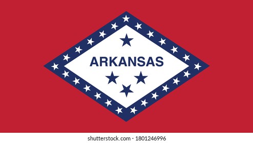 National flag of Arkansas. Vector illustration, Vector of Arkansas flag. EPS, Vector, illustration.