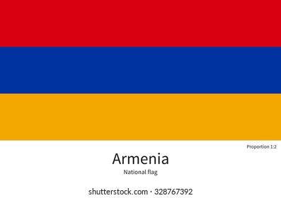 National flag of Armenia with correct proportions, element, colors for education books and official documentation, Armenia, Yerevan, Transcaucasia, Europe, Western Asia