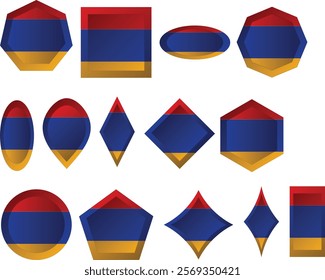 The national flag of Armenia also known as the Tricolour  consists of three horizontal bands of equal width, red on the top, blue in the middle, and orange on the bottom. 