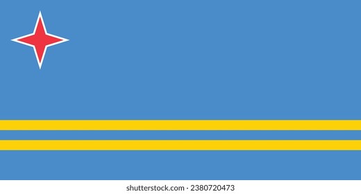 National flag of Aruba that can be used for celebrating Aruba national days. Vector illustration