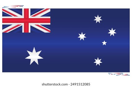 National Flag of Australia. Australian flag in Rectangle shape. Oceania Country. Australia flags isolated on white background. Editable vector EPS available