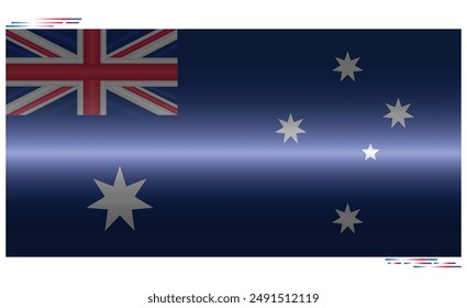 National Flag of Australia in black shadow. Australian flag in Rectangle shape. Oceania Country. Australia flags isolated on white background. Editable vector EPS available