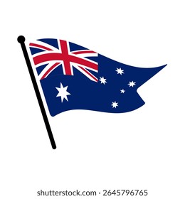 Bandeira nacional da Austrália.  Bandeira da Austrália computador digital vetor ilustração ícone design.  Bandeira de mastro flutuante.