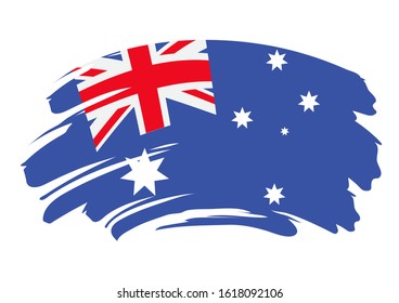 National flag of Australia. Australia Day vector illustration. Grunge style. Design element for banner, poster, booklet, leaflet.