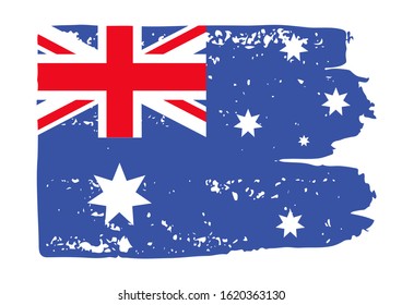 National flag of Australia. Australia Day vector illustration. Grunge style. Design element for banner, poster, booklet, leaflet.