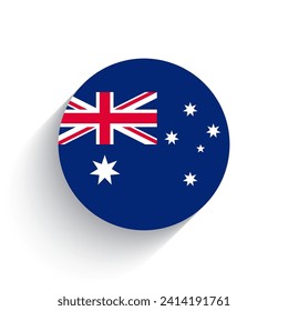 Nationale Flagge Australiens Symbol, Vektorgrafik einzeln auf weißem Hintergrund.