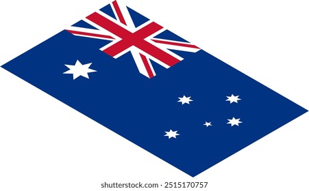 La bandera nacional de Australia. Una ilustración de la bandera isométrica australiana.