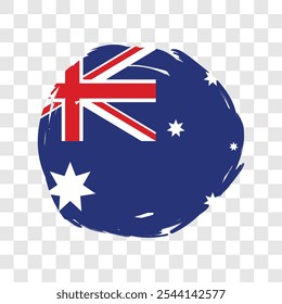 National flag of Australia isolated on transparent background. Vector illustration