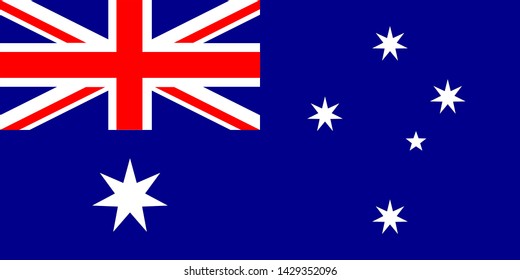 national flag of Australia in the original colours and proportions