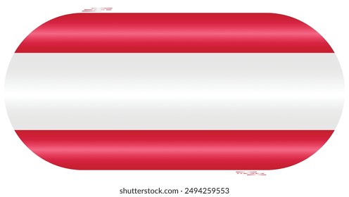 National Flag of Austria. Austrian flag in capsule shape. European Country. Austria flags isolated on white background. Editable vector EPS available