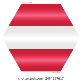 National Flag of Austria. Austrian flag in polygon shape. European Country. Austria flags isolated on white background. Editable vector EPS available