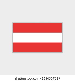 National flag of Austria with official colors and 3:2 aspect ratio, Vector illustration of Austria flag, drawing of Austria flag picture with correct proportions, Accurate dimensions vector image