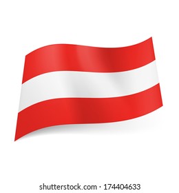 National flag of Austria: white horizontal stripe between red ones