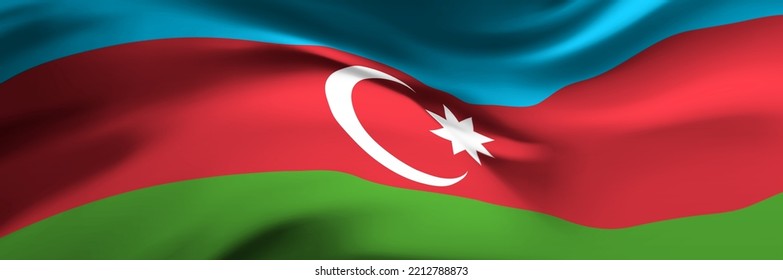 National flag of Azerbaijan. Country official symbol. Banner, background