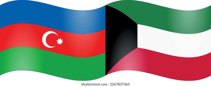 National flag of Azerbaijan and Kuwait