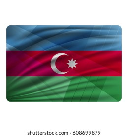 National flag of Azerbaijan in modern design style.