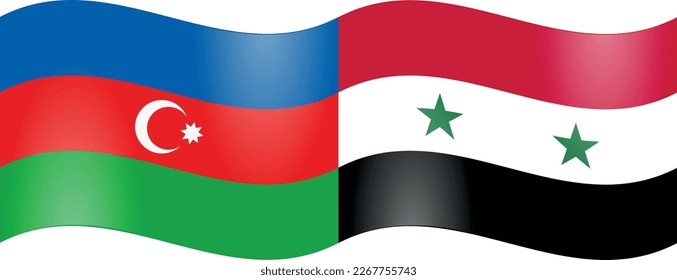 National flag of Azerbaijan and Syria