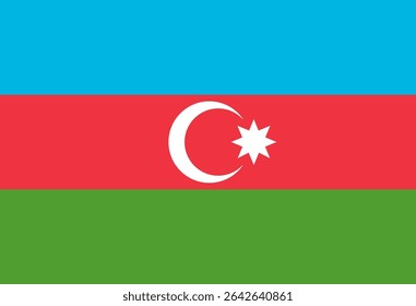 National flag of Azerbaijan. Vector illustration.