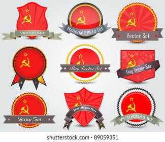 National flag badges set