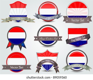 National flag badges set