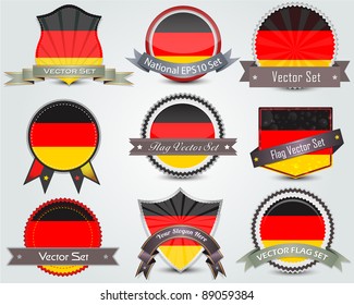 National flag badges set