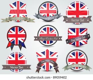 National flag badges set