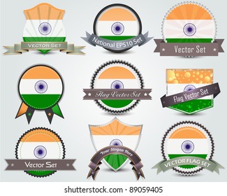 National flag badges set