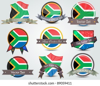 National flag badges set