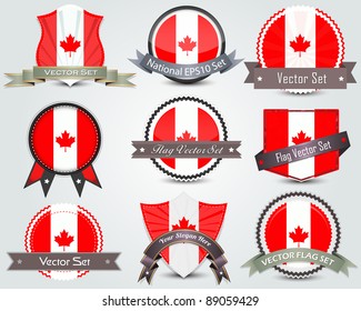 National flag badges set