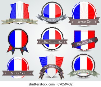 National flag badges set