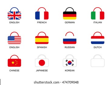 national flag bag icon