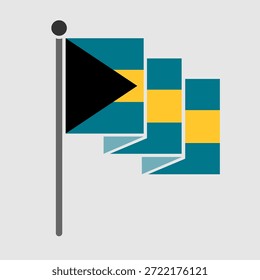 Bandera nacional del diseño del Vector de Bahamas