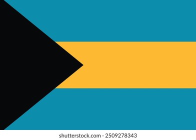 Bandeira nacional das Bahamas. Bandeira das Bahamas. Ilustração de vetor.