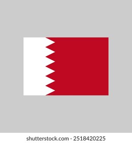 Bandeira nacional do Bahrein. Ilustração do vetor da bandeira do país do Bahrein 