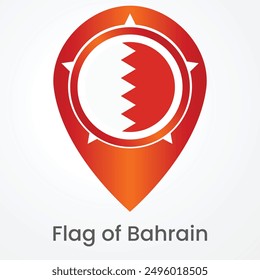 National Flag of Bahrain location pin point