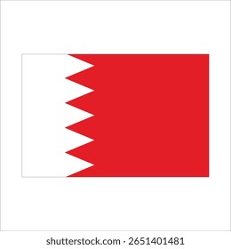 The national flag of bahrain, a symbol of national pride and identity, features a distinctive serrated edge dividing red and white fields.