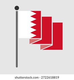 Bandera nacional del diseño del Vector de Bahréin