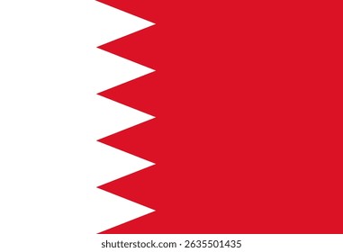 Nationalflagge von Bahrain. Vektorgrafik.