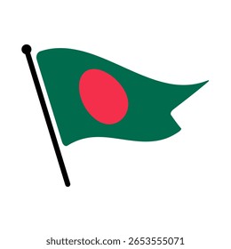 Bandeira nacional de Bangladesh. Bandeira de Bangladesh computador digital vetor ilustração ícone design. Bandeira de mastro flutuante.