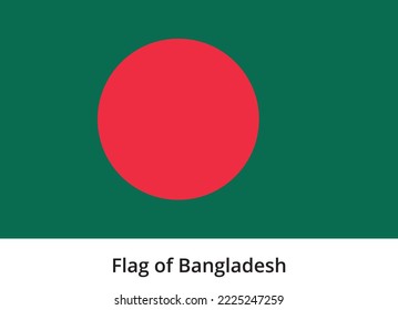 national flag of Bangladesh original consists red disc on top of a dark green banner proportion of the Bangladeshi flag is 3:5 simple vector in official colors emblem graphic element Illustration