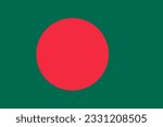National flag of Bangladesh. Vector illustration.
