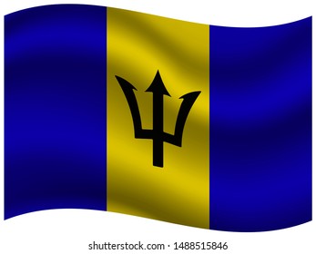 National flag of Barbados . original colors and proportion. Simply vector illustration, from countries flag set.