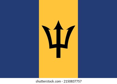 National flag of Barbados - Vector Eps10