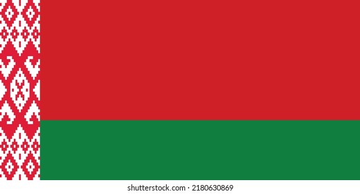 Nationalflagge von Belarus im Vektorformat (EPS). Farben und Proportionen basieren auf den tatsächlichen und offiziellen Dimensionen.