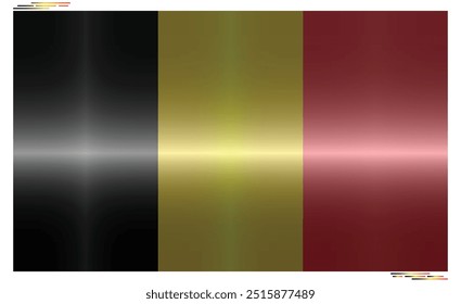 National Flag of Belgium in black shadow. Belgian flag in Rectangle shape. European Country. Belgium flags isolated on white background. Editable vector EPS available