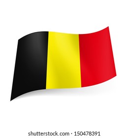 National flag of Belgium: black, yellow and red vertical stripes.