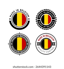 National flag of the Belgium, set flat vector icons