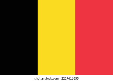 Die nationale Flagge Belgiens.  Vektorgrafik.
