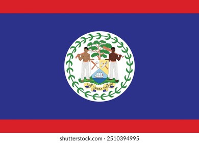 National Flag of Belize Country vector design and illustration