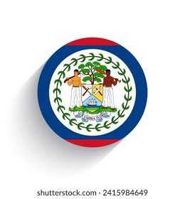 Ilustración del icono de Belice con bandera nacional aislada en fondo blanco.